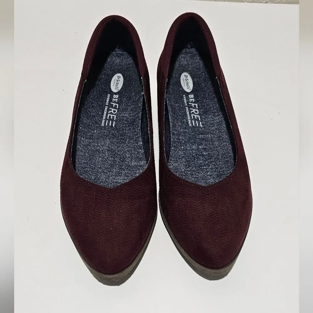 Dr. Scholl's Wedge Slip On Size 7 1/2 Burgundy Wine memory foam